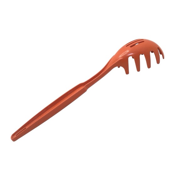 Ekco Pasta Server Spaghetti Spoon Orange Heat-Resistant Nylon Slotted Utensil - Picture 3 of 13